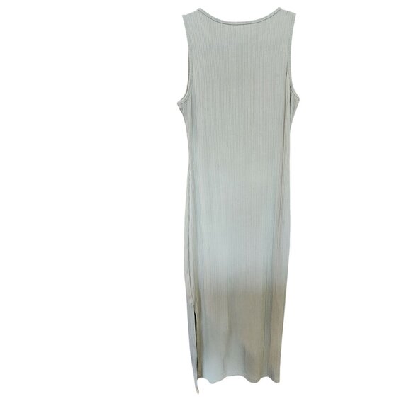 Sleeveless Ribbed Knit Midi Dress By Cider In Sage Green Size L - Picture 2 of 3
